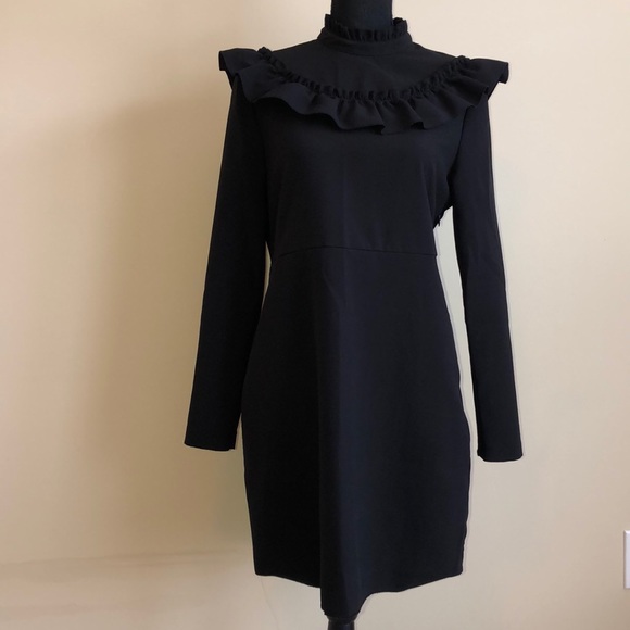 Stylish Ruffle Neck Dress 👗 - Picture 1 of 6